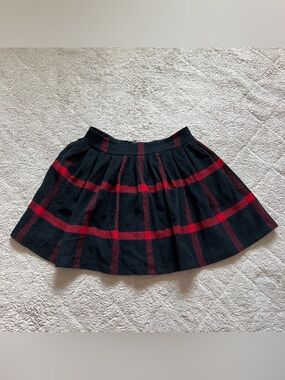Alice + Olivia Pleated Plaid Wool Cashmere Mini Skirt Preppy Quiet Luxury Sz S/M